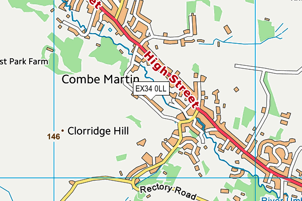 EX34 0LL map - OS VectorMap District (Ordnance Survey)