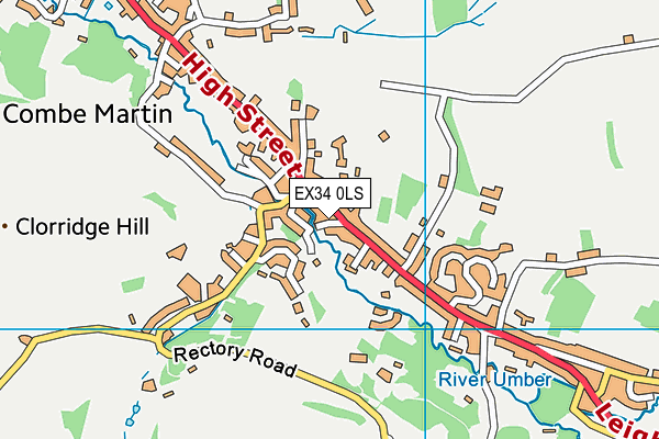 EX34 0LS map - OS VectorMap District (Ordnance Survey)