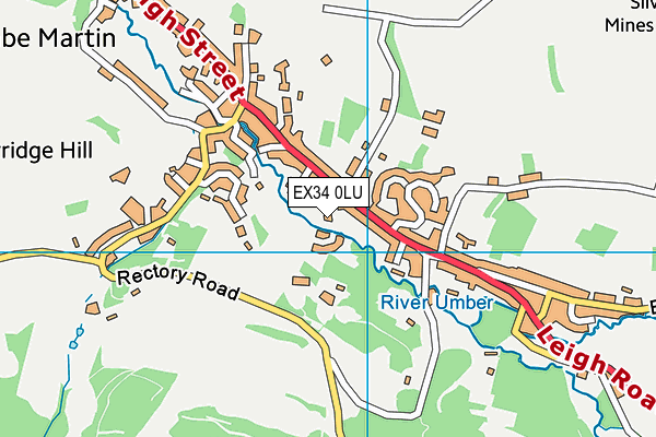 EX34 0LU map - OS VectorMap District (Ordnance Survey)