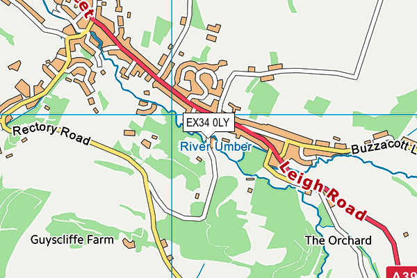 EX34 0LY map - OS VectorMap District (Ordnance Survey)