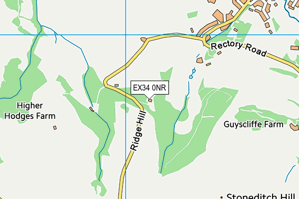 EX34 0NR map - OS VectorMap District (Ordnance Survey)
