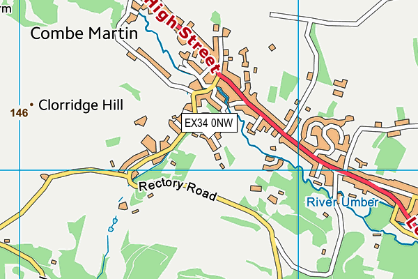 EX34 0NW map - OS VectorMap District (Ordnance Survey)