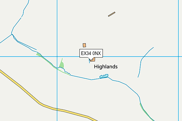 EX34 0NX map - OS VectorMap District (Ordnance Survey)