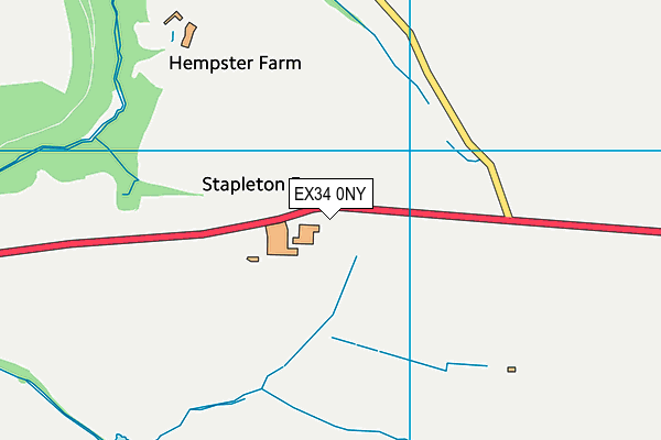 EX34 0NY map - OS VectorMap District (Ordnance Survey)