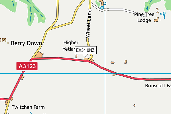 EX34 0NZ map - OS VectorMap District (Ordnance Survey)