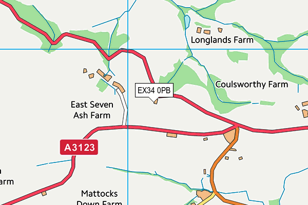 EX34 0PB map - OS VectorMap District (Ordnance Survey)