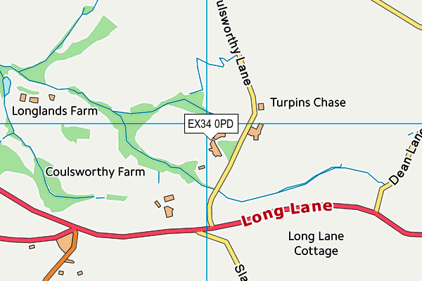 EX34 0PD map - OS VectorMap District (Ordnance Survey)