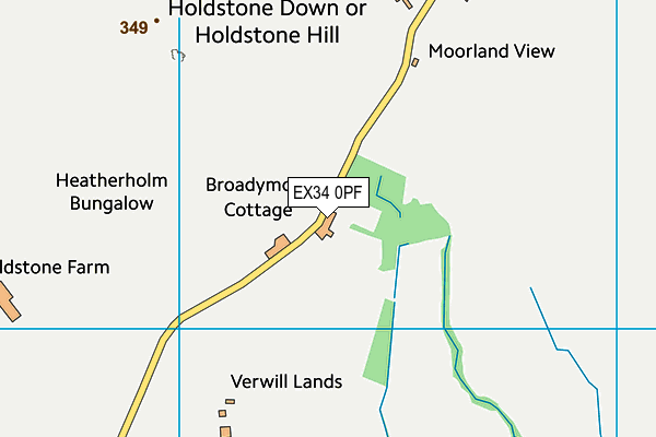 EX34 0PF map - OS VectorMap District (Ordnance Survey)