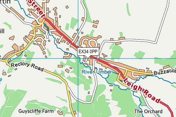 EX34 0PP map - OS VectorMap District (Ordnance Survey)