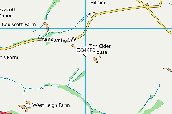 EX34 0PQ map - OS VectorMap District (Ordnance Survey)