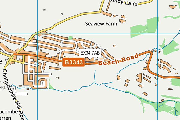 EX34 7AB map - OS VectorMap District (Ordnance Survey)