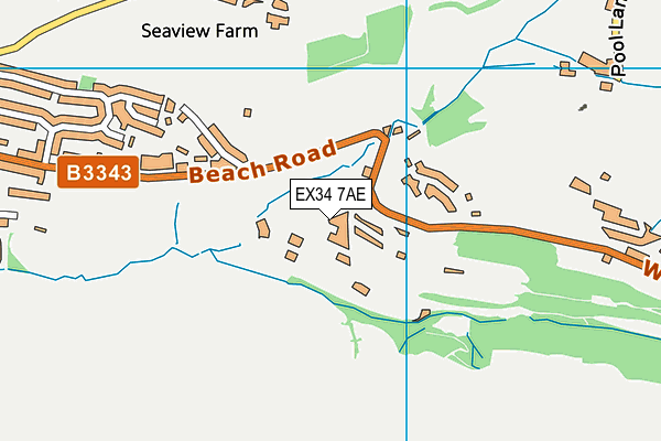 EX34 7AE map - OS VectorMap District (Ordnance Survey)