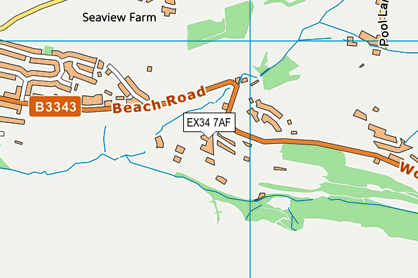 EX34 7AF map - OS VectorMap District (Ordnance Survey)