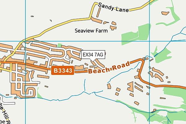 EX34 7AG map - OS VectorMap District (Ordnance Survey)