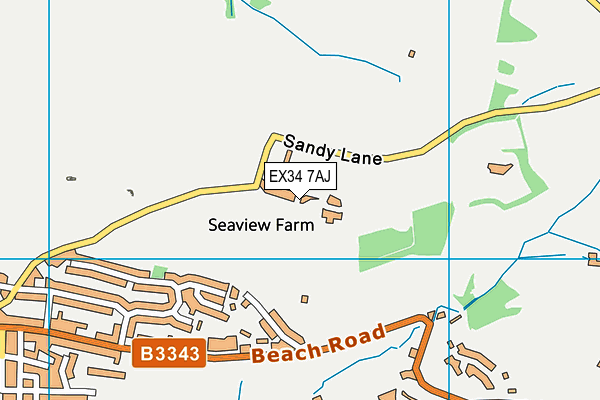 EX34 7AJ map - OS VectorMap District (Ordnance Survey)