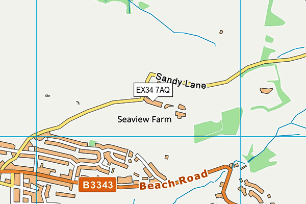 EX34 7AQ map - OS VectorMap District (Ordnance Survey)