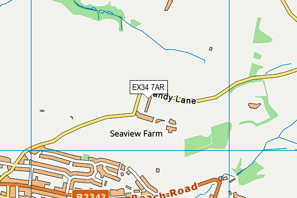 EX34 7AR map - OS VectorMap District (Ordnance Survey)