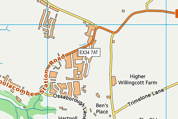 EX34 7AT map - OS VectorMap District (Ordnance Survey)