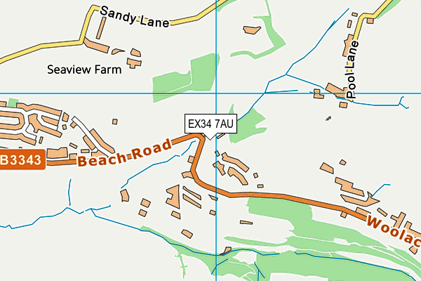 EX34 7AU map - OS VectorMap District (Ordnance Survey)