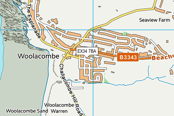 EX34 7BA map - OS VectorMap District (Ordnance Survey)
