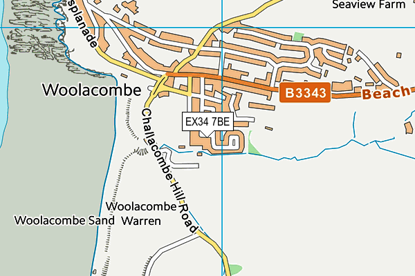 EX34 7BE map - OS VectorMap District (Ordnance Survey)