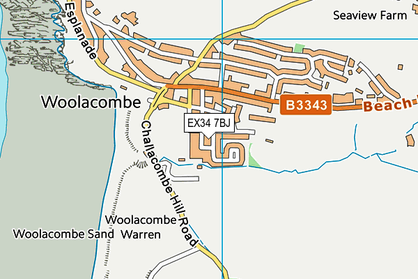 EX34 7BJ map - OS VectorMap District (Ordnance Survey)
