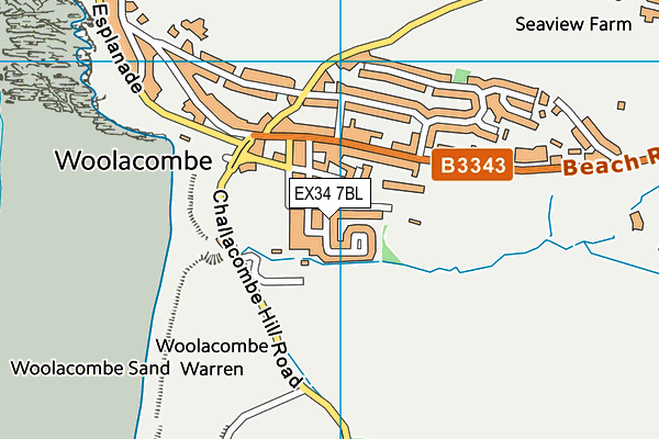 EX34 7BL map - OS VectorMap District (Ordnance Survey)