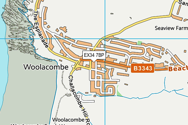 EX34 7BP map - OS VectorMap District (Ordnance Survey)