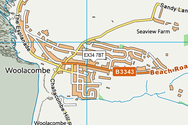 Woolacombe School map (EX34 7BT) - OS VectorMap District (Ordnance Survey)
