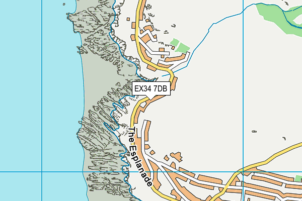 EX34 7DB map - OS VectorMap District (Ordnance Survey)