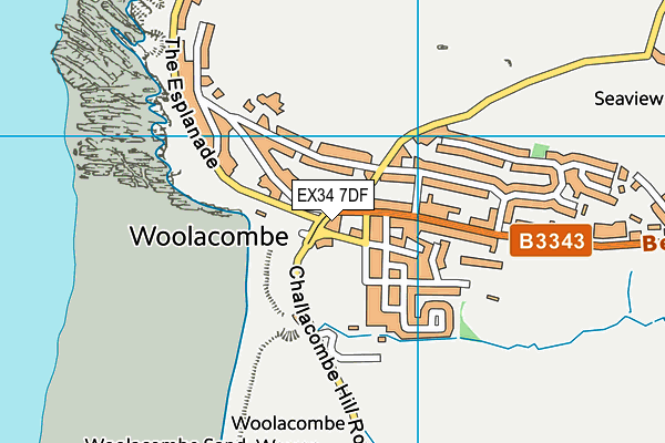 EX34 7DF map - OS VectorMap District (Ordnance Survey)