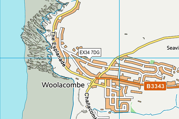 EX34 7DG map - OS VectorMap District (Ordnance Survey)