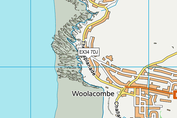 EX34 7DJ map - OS VectorMap District (Ordnance Survey)