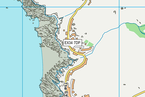 EX34 7DP map - OS VectorMap District (Ordnance Survey)