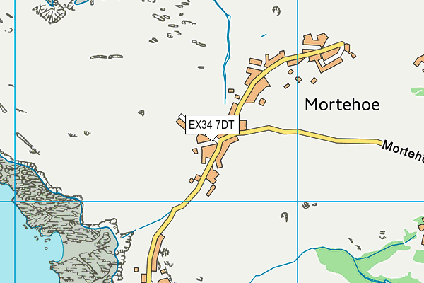 EX34 7DT map - OS VectorMap District (Ordnance Survey)