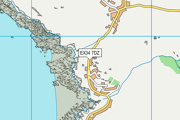 EX34 7DZ map - OS VectorMap District (Ordnance Survey)