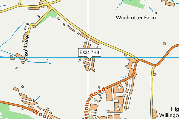 EX34 7HB map - OS VectorMap District (Ordnance Survey)