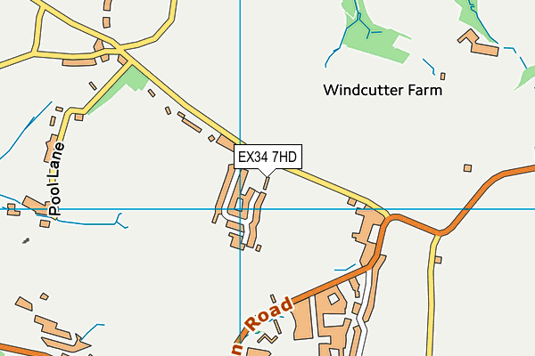 EX34 7HD map - OS VectorMap District (Ordnance Survey)