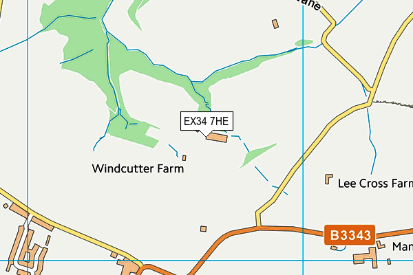 EX34 7HE map - OS VectorMap District (Ordnance Survey)
