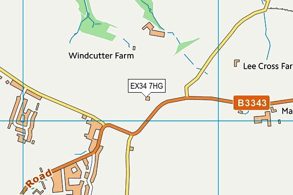 EX34 7HG map - OS VectorMap District (Ordnance Survey)