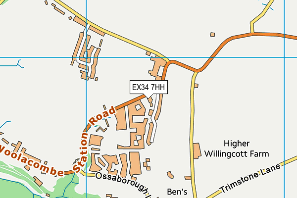 EX34 7HH map - OS VectorMap District (Ordnance Survey)
