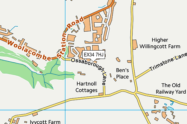 EX34 7HJ map - OS VectorMap District (Ordnance Survey)