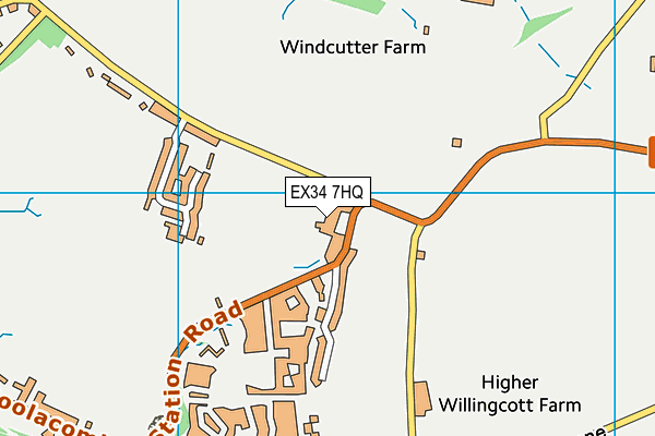 EX34 7HQ map - OS VectorMap District (Ordnance Survey)