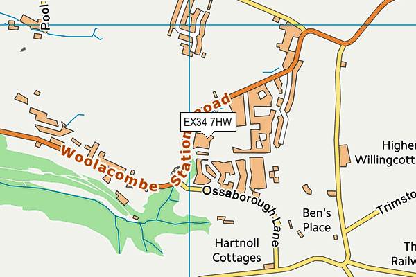 EX34 7HW map - OS VectorMap District (Ordnance Survey)