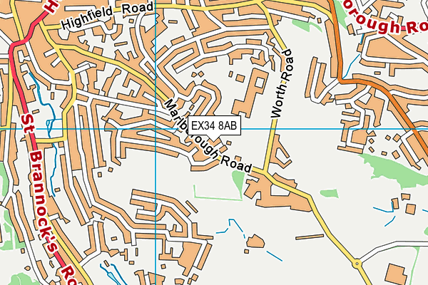 Ilfracombe Town Afc (Marlborough Park) map (EX34 8AB) - OS VectorMap District (Ordnance Survey)