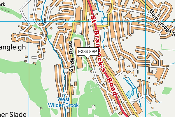 EX34 8BP map - OS VectorMap District (Ordnance Survey)