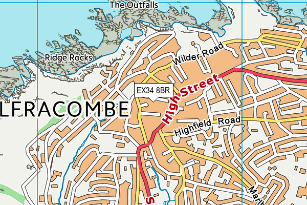 EX34 8BR map - OS VectorMap District (Ordnance Survey)