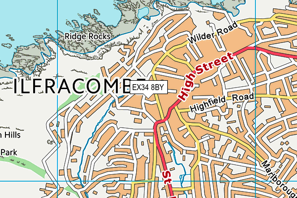 EX34 8BY map - OS VectorMap District (Ordnance Survey)