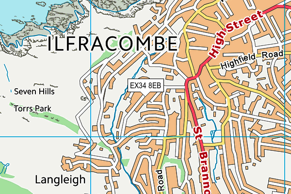 EX34 8EB map - OS VectorMap District (Ordnance Survey)