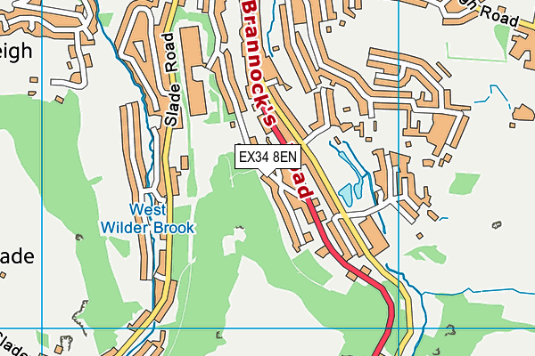 EX34 8EN map - OS VectorMap District (Ordnance Survey)